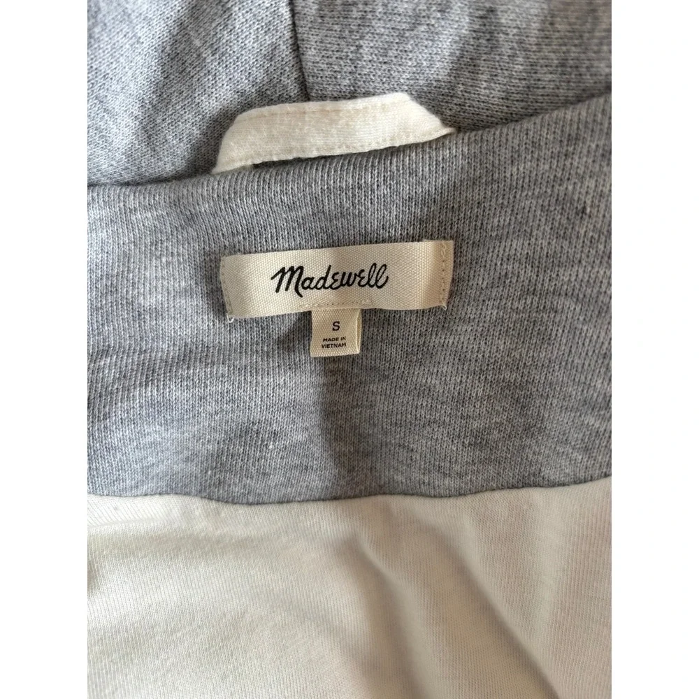Madewell Quilted Shaw Puffer Coat Women S Gray Button Jacket Front Pockets